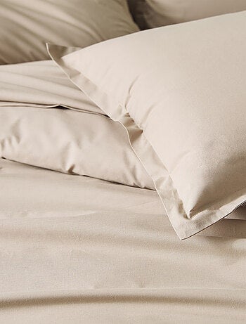 Drap plat piqué uni en percale de coton