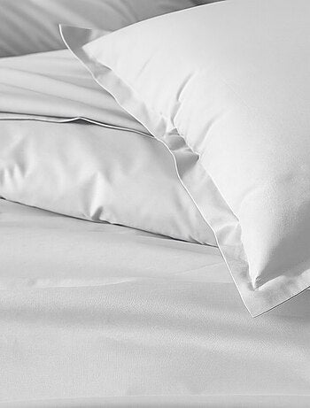 Drap plat piqué uni en percale de coton