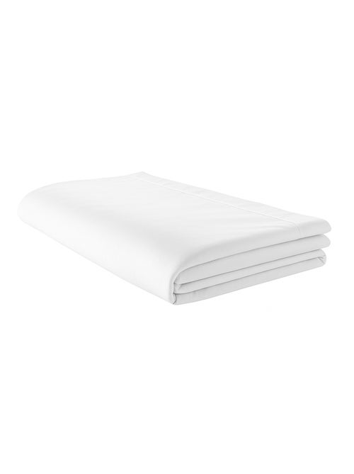 Drap plat piqué uni en percale de coton - Kiabi