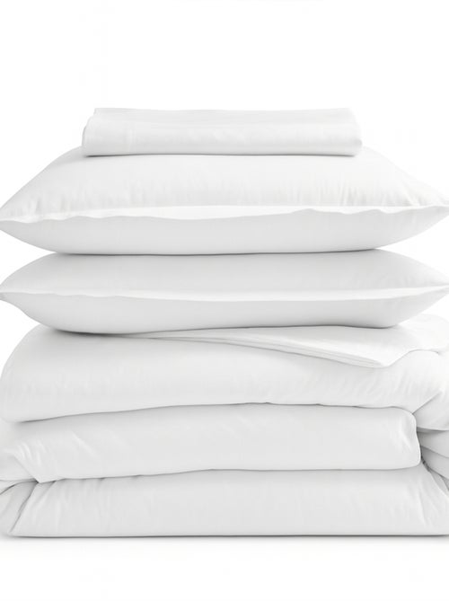 Drap plat piqué uni en percale de coton - Kiabi