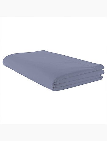 Drap plat piqué uni en percale de coton