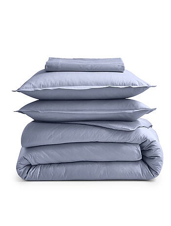 Drap plat piqué uni en percale de coton