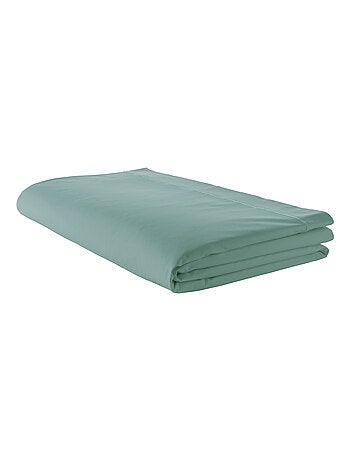 Drap plat piqué uni en percale de coton