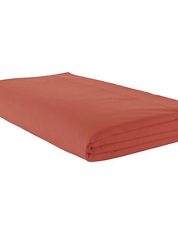 Drap plat piqué uni en percale de coton