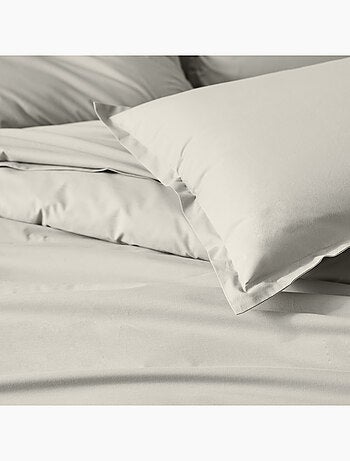 Drap plat piqué uni en percale de coton