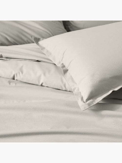 Drap plat piqué uni en percale de coton - Kiabi