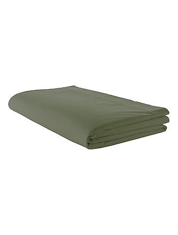 Drap plat piqué uni en percale de coton