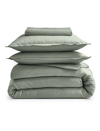 Drap plat piqué uni en percale de coton