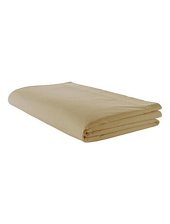 Drap plat piqué uni en percale de coton