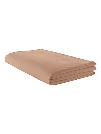 Drap plat piqué uni en percale de coton