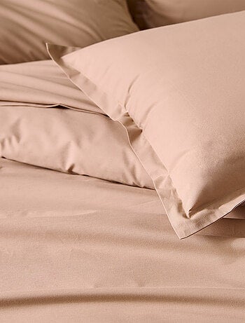 Drap plat piqué uni en percale de coton