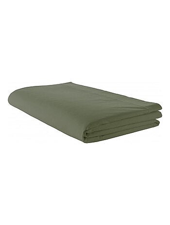 Drap plat piqué uni en percale de coton