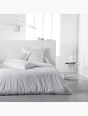 Drap plat pour lit 2 personnes uni ESSENTIAL