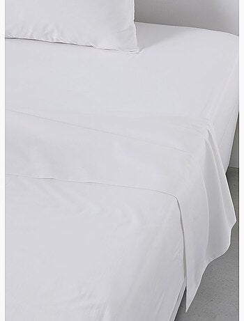 Drap plat pour lit 2 personnes uni ESSENTIAL