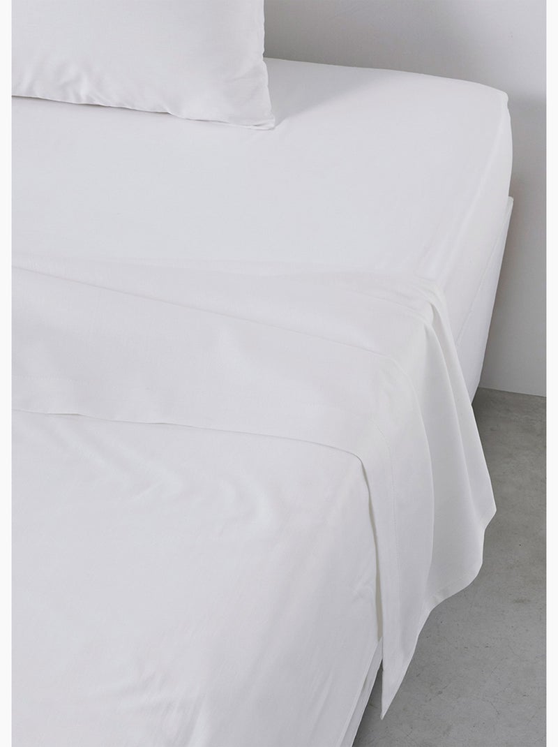 Drap plat pour lit 2 personnes uni ESSENTIAL Blanc - Kiabi