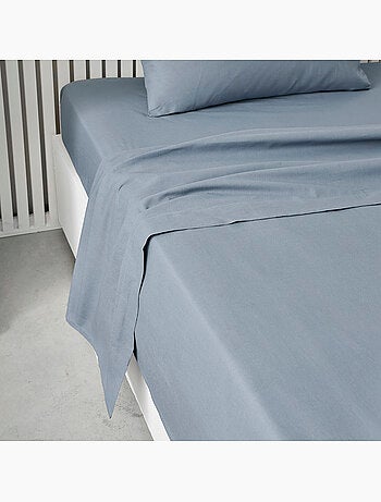 Drap plat pour lit 2 personnes uni ESSENTIAL