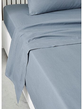 Drap plat pour lit 2 personnes uni ESSENTIAL