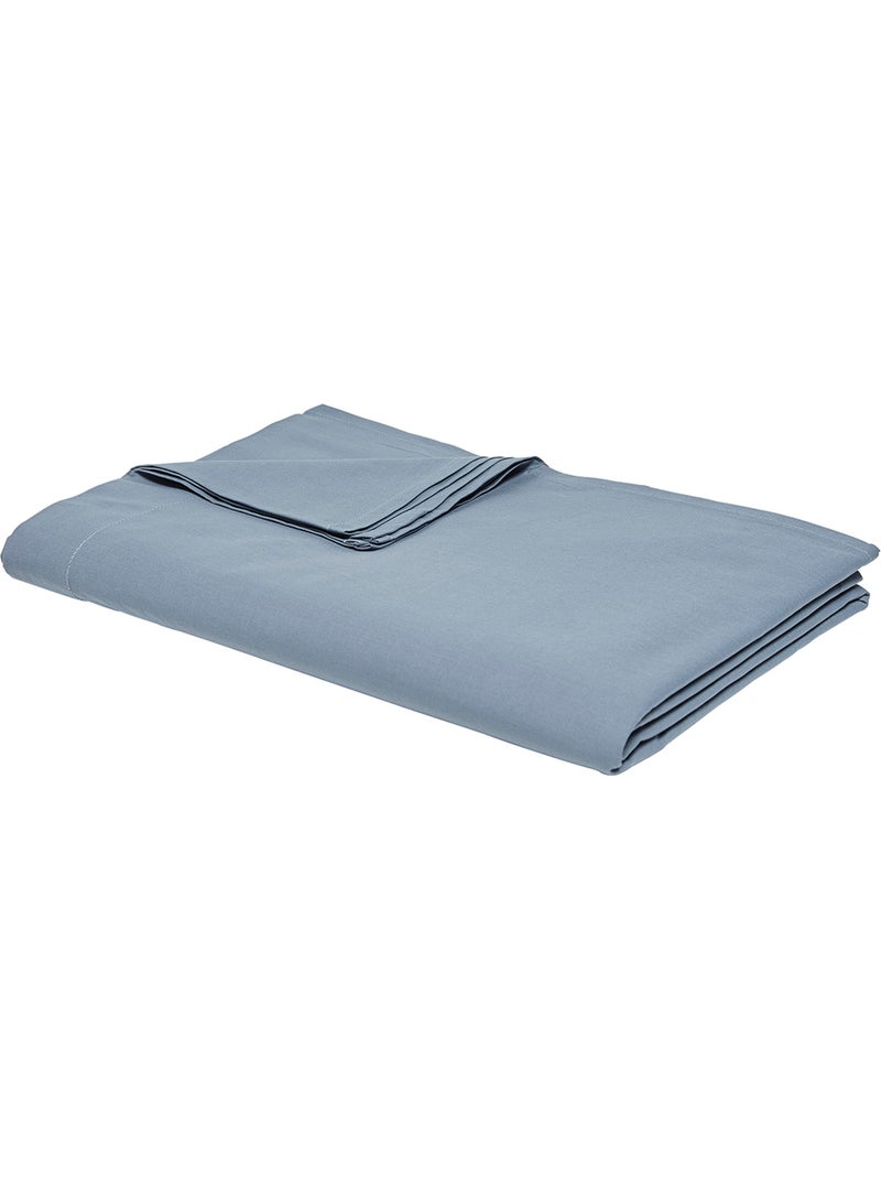 Drap plat pour lit 2 personnes uni ESSENTIAL Bleu ardoise - Kiabi