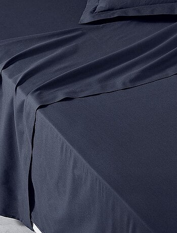 Drap plat pour lit 2 personnes uni ESSENTIAL