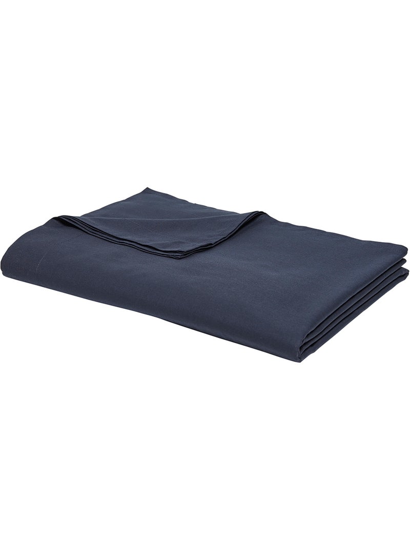 Drap plat pour lit 2 personnes uni ESSENTIAL Bleu marine - Kiabi
