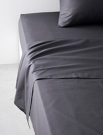Drap plat pour lit 2 personnes uni ESSENTIAL