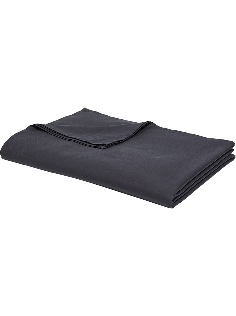 Drap plat pour lit 2 personnes uni ESSENTIAL gris anthracite - Kiabi