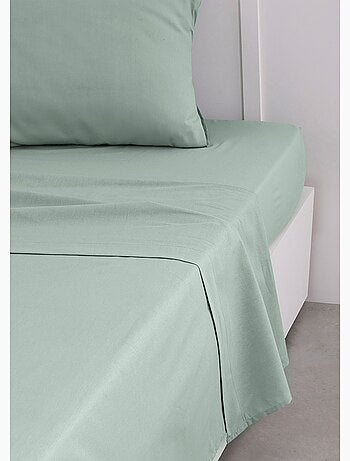 Drap plat pour lit 2 personnes uni ESSENTIAL