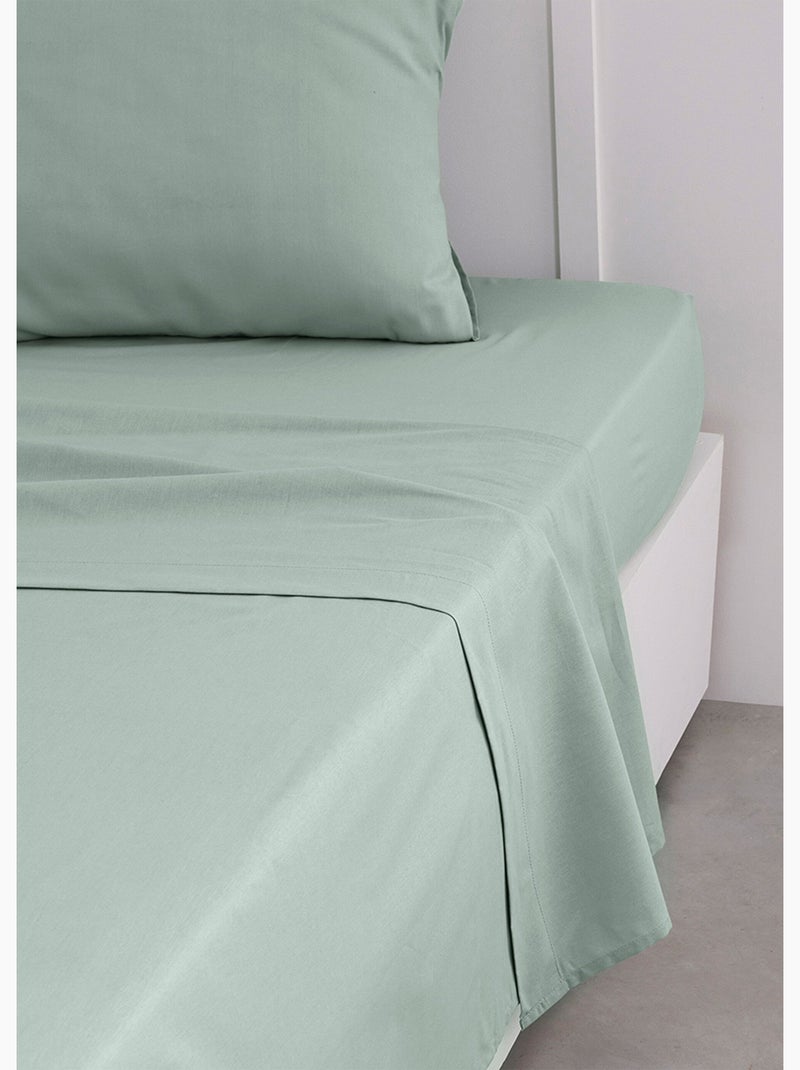 Drap plat pour lit 2 personnes uni ESSENTIAL Vert - Kiabi
