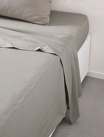 Drap plat pour lit 2 personnes uni ORGANIC
