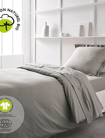 Drap plat pour lit 2 personnes uni ORGANIC