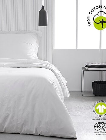 Drap plat pour lit 2 personnes uni ORGANIC