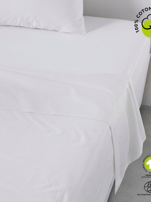 Drap plat pour lit 2 personnes uni ORGANIC - Kiabi