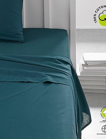 Drap plat pour lit 2 personnes uni ORGANIC