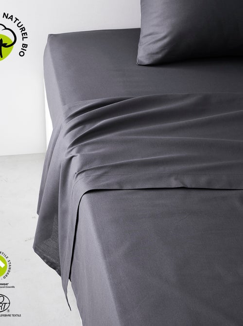 Drap plat pour lit 2 personnes uni ORGANIC - Kiabi