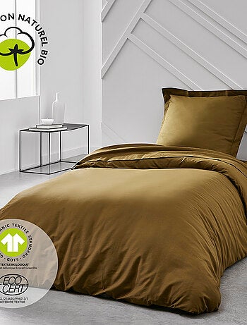 Drap plat pour lit 2 personnes uni ORGANIC