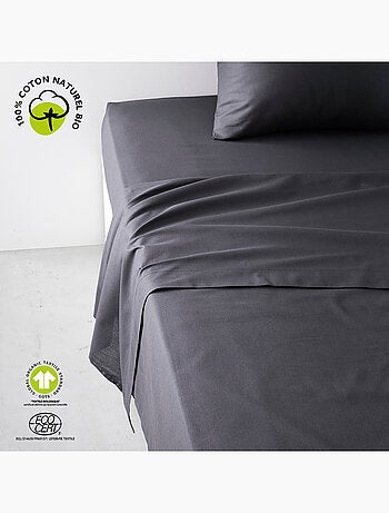 Drap plat pour lit 2 personnes uni ORGANIC