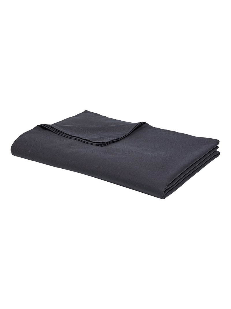 Drap plat pour lit 2 personnes uni ORGANIC gris anthracite - Kiabi