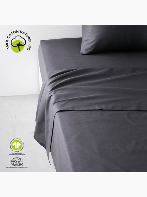 Drap plat pour lit 2 personnes uni ORGANIC - Kiabi