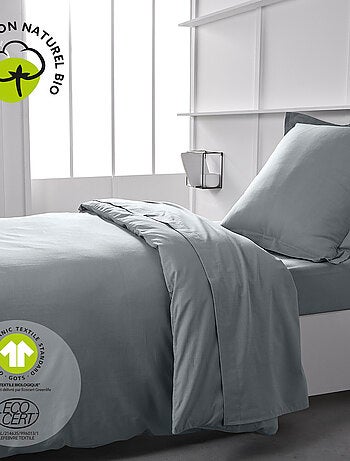 Drap plat pour lit 2 personnes uni ORGANIC