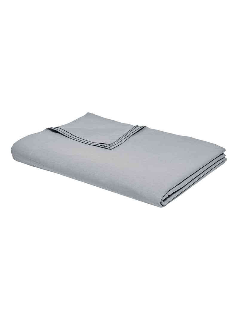Drap plat pour lit 2 personnes uni ORGANIC Gris - Kiabi