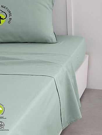 Drap plat pour lit 2 personnes uni ORGANIC