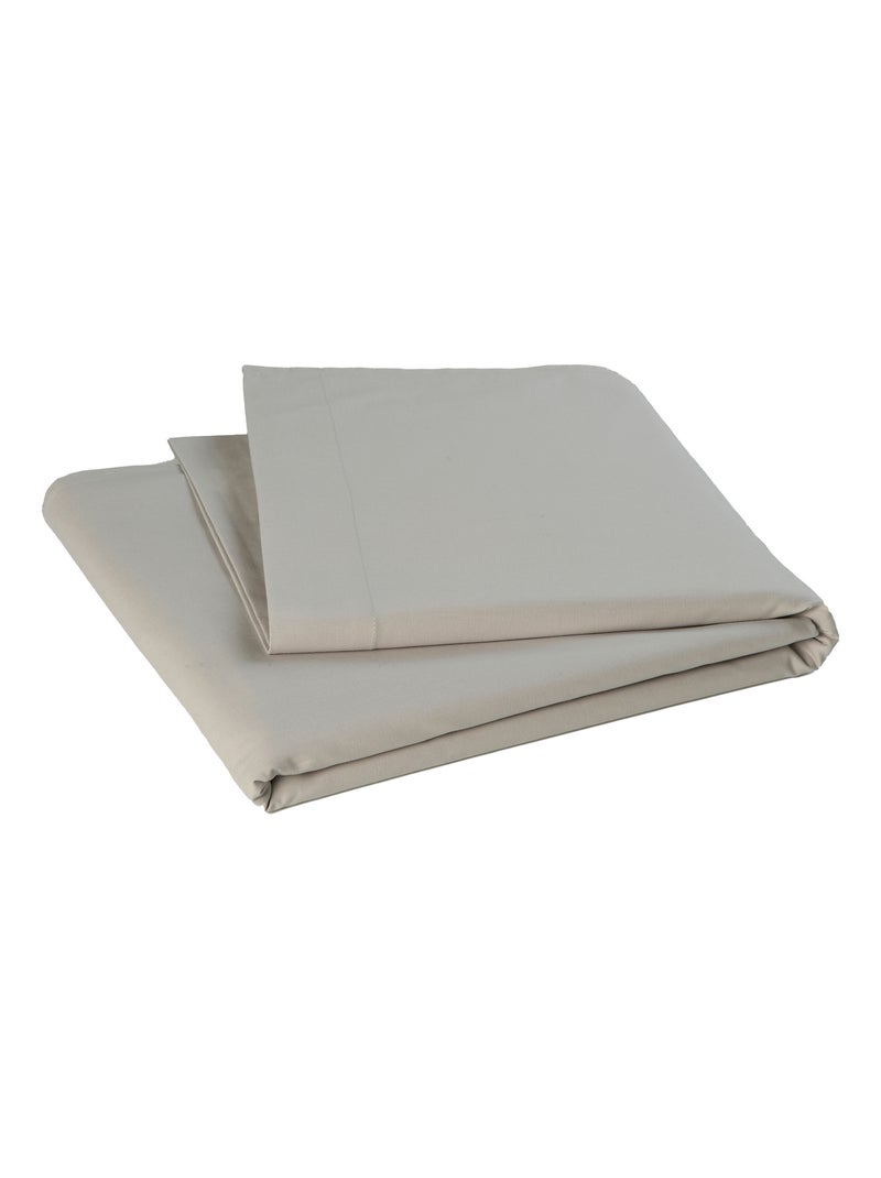 Drap plat pour lit bébé 100% coton Bio - 'P'tit Basile' Gris perle - Kiabi
