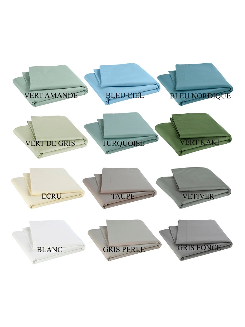 Drap plat pour lit bébé 100% coton Bio - 'P'tit Basile' Gris taupe - Kiabi