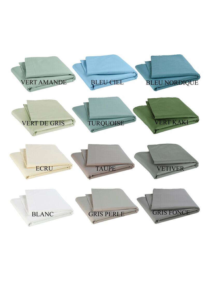 Drap plat pour lit bébé 100% coton Bio - 'P'tit Basile' Mauve - Kiabi