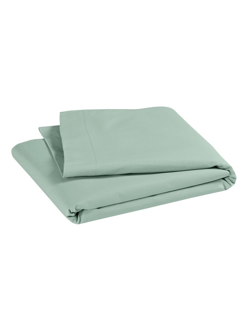 Drap plat pour lit bébé 100% coton Bio - 'P'tit Basile' Vert d'eau - Kiabi