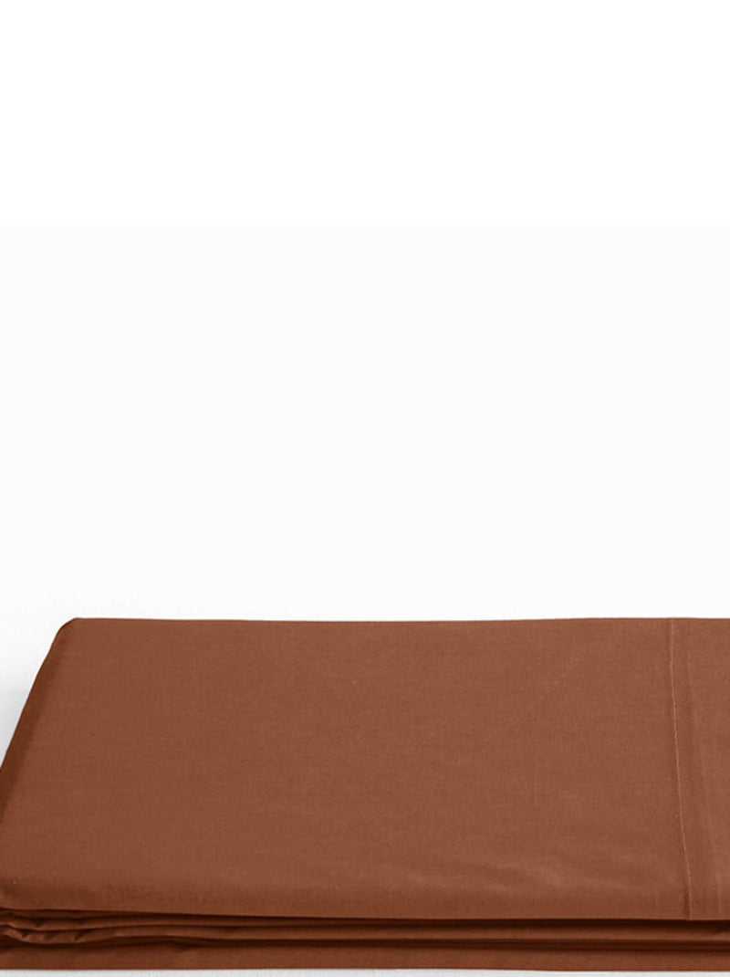 Drap plat "Prémium" pour lit 1 place & 2 places - Prémium Paprika - 240 x 300 cm pour lit 2 places Marron - Kiabi