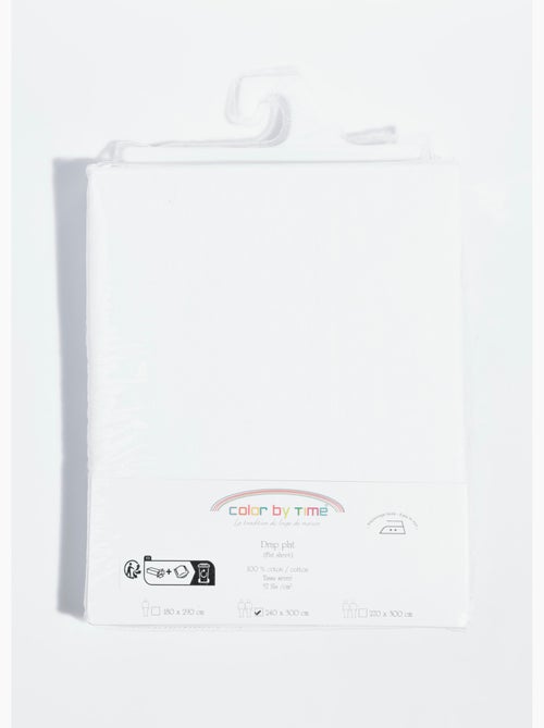 Drap plat pur coton, repassage facile - AFIBEL - Kiabi