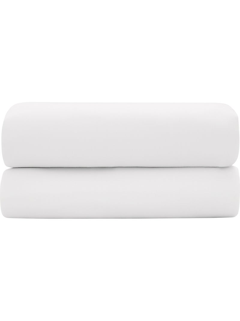 Drap Plat Sable Satin de Coton Peigné 120 Fils/cm² - Qualité Hôtelière Premium Blanc - Kiabi