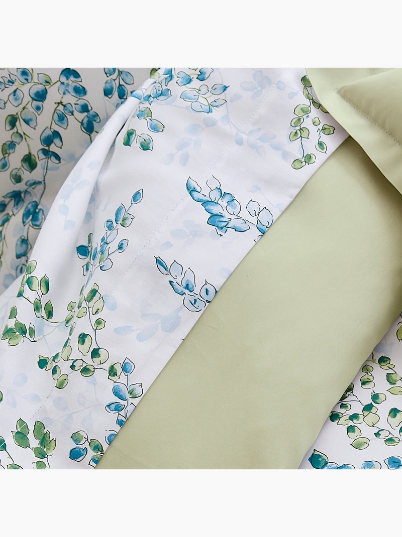 Drap plat satin de coton ANGÈLE Vert tilleul - Kiabi