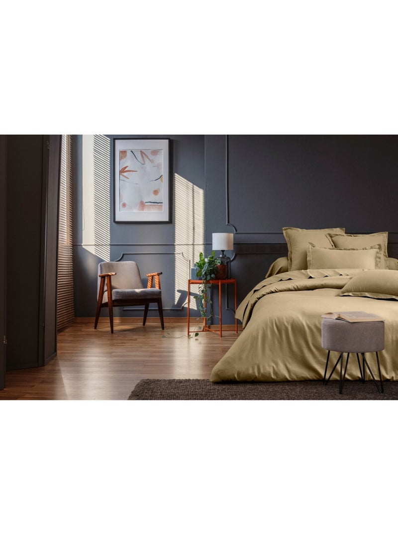 Drap plat satin de coton  beige Beige - Kiabi